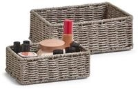 Zeller Present Aufbewahrungskorb Aufbewahrungsk&ouml;rbchen-Set, 2-tlg., grau,