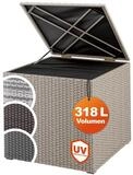 Casaria Auflagenbox, 318 L mit Deckel 75x75x70cm Wasserdicht Gasdruckfeder Garten
