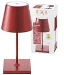 SIGOR Tischleuchte Akku-Tischleuchte Nuindie mini 250mm Kirschrot,...
