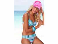 Venice Beach Bügel-Bikini in gestreifter Piqué-Qualität, blau