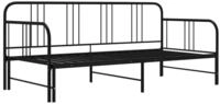 vidaXL Bett, Tagesbett Ausziehbar Schwarz Metall 90x200 cm