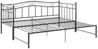 vidaXL Bett Ausziehsofa Bettgestell Schwarz Metall 90x200 cm