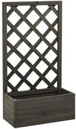 vidaXL Spalier, Garten-Spalier mit Blumenkasten Grau 50x25x90 cm Tannenholz
