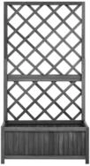vidaXL Spalier, Garten-Spalier mit Blumenkasten Schwarz 70x30x135 cm Tannenholz