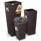 Casaria Pflanzk&uuml;bel, Casaria Blumentopf 3er Set Polyrattangeflecht &Uuml;bertopf