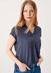 s.Oliver Kurzarmshirt T-Shirt Viskose Shirt im Materialmix