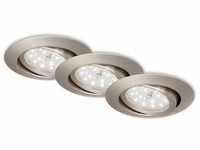 Briloner Leuchten LED Einbauleuchte 7171-032, LED fest verbaut, Warmweiß, 3er...