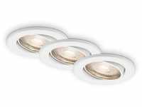 Briloner Leuchten LED Einbauleuchte 7220-036, LED wechselbar, Warmweiß, weiß,...