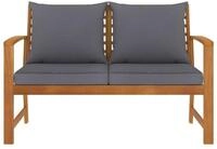 vidaXL Gartenbank, Outdoor Bank 120 cm mit Dunkelgrauen Kissen Massivholz Akazie
