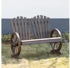 Outsunny Bank Gartenbank mit Armlehne, Tannenholz, Dunkelbraun, 108 x 66 x 95 cm