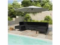 vidaXL 6-Piece Garden Lounge Set with Poly Rattan Cushions black (3056963)