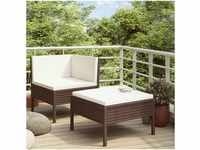 vidaXL 2-piece garden furniture set with poly rattan cushions brown (310205)