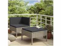 vidaXL 2-piece garden furniture set with poly rattan cushions gray (310208)