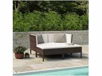 vidaXL Garden furniture set 4 pieces with synthetic rattan cushions brown...