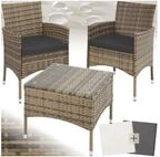 tectake Sitzgruppe Rattan Gartenset f&uuml;r 2 Personen, 2 Bezugssets, (Loungeset Luzern,