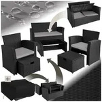 tectake Sitzgruppe Rattan Gartenlounge f&uuml;r 4 bis 6 Personen, mit