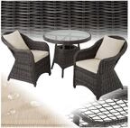 tectake Sitzgruppe Aluminium Rattan Gartenlounge f&uuml;r 2 Personen, St&uuml;hle