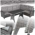 tectake Loungeset Rattan Sitzgruppe inkl. Tisch mit Schraubf&uuml;&szlig;en, f&uuml;r 6 Personen,