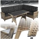 tectake Loungeset Rattan Sitzgruppe inkl. Tisch mit Schraubf&uuml;&szlig;en, f&uuml;r 6 Personen,