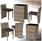 tectake Sitzgruppe Aluminium Rattanset mit Sicherheitsglasplatte, kein Aufbau,