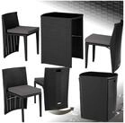 tectake Sitzgruppe Aluminium Rattanset mit Sicherheitsglasplatte, kein Aufbau,