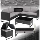 tectake Loungeset Rattan Lounge, (Set., 4-tlg), Stabiles Stahlgestell mit