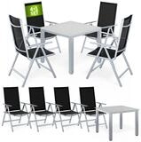 Casaria Garten-Essgruppe Bern, (5-tlg), Aluminium 5mm Sicherheitsglas St&uuml;hle