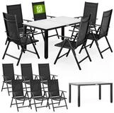 Casaria Garten-Essgruppe Bern, (7-tlg), Aluminium 5mm Sicherheitsglas St&uuml;hle