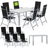 Casaria Garten-Essgruppe Bern, (7-tlg), Aluminium 5mm Sicherheitsglas St&uuml;hle