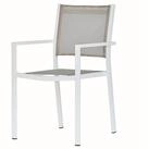 Fiam Stuhl Aria Aluminium und Textilene, Wei&szlig; / Taupe