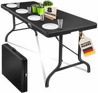 KESSER Tabletttisch, Buffettisch Tisch klappbar Kunststoff 183x76 cm Rattan Optik