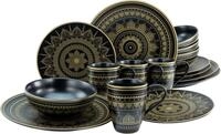 CreaTable Kombiservice Mandala Gold (16-tlg), 4 Personen, Steinzeug, Service, goldene
