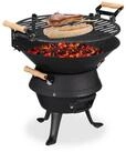 relaxdays Holzkohlegrill Grillfass Gusseisen