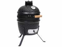 vidaXL 2-in-1 Kamado Barbecue Grill Smoker Ceramic black (316093)