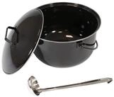 Lemodo Grilltopf Gulaschkessel f&uuml;r Schwenkgrill, 14 Liter, Emaille (3-tlg), mit