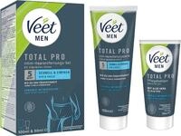 Veet MEN Enthaarungscreme (100 ml) & Pflegebalsam (50 ml), Intim-Haarentfernungs-Set,