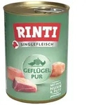 Rinti Singlefleisch Gefl&uuml;gel Pur 400 g - 12 St&uuml;ck, Nassfutter f&uuml;r: Hund
