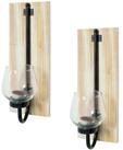 HTI-Line Teelichthalter Wandkerzenhalter 2er Set Viola (St&uuml;ck, 2 St., 2x