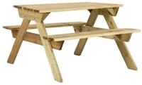 vidaXL Gartentisch Picknicktisch mit B&auml;nken 110x123x73 cm Kiefernholz Impr&auml;gniert
