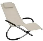 vidaXL Gartenliege Kinder-Sonnenliege Stahl Creme, 1 St.