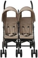 vidaXL Geschwisterwagen, Zwillingskinderwagen Taupe Stahl