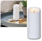 STAR TRADING LED-Kerze LED Au&szlig;en-Kerze 3D-FLAMME 7,5x18cm Timer warmwei&szlig;
