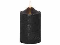 Star Trading LED Stumpenkerze Flamme Echtwachs H: 15cm, D: 7,5cm schwarz