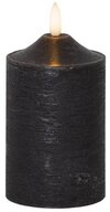 STAR LED-Kerze 063-48 LED Echt-Wachskerze "Flamme flackernd" schwarz 15x7,5cm...