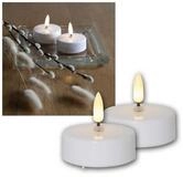 STAR TRADING LED-Kerze LED Teelicht Kerze 3D FLAMME, maxi, 2er Set, Timer