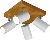 TRIO Leuchten Deckenstrahler Marley, ohne Leuchtmittel, mit Holz Baldachin,...