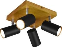 TRIO Leuchten Deckenstrahler Marley, ohne Leuchtmittel, mit Holz Baldachin,...
