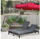 Outsunny Gartenliege Polyrattan Doppelliege, Polyrattan Doppelliege, 1 St.,