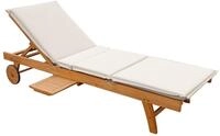Dehner Gartenliege Rolliege Ravenna inkl. Polster, 200 x 70 x 89cm, Holz,