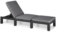 Allibert Gartenliege Keter Sessel lang mit Daytona Graphit 441306 Kissen